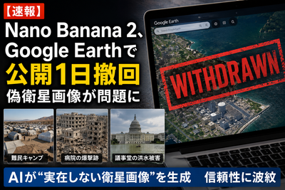 【速報】Nano Banana 2、Google Earthで公開1日撤回 偽衛星画像が問題に