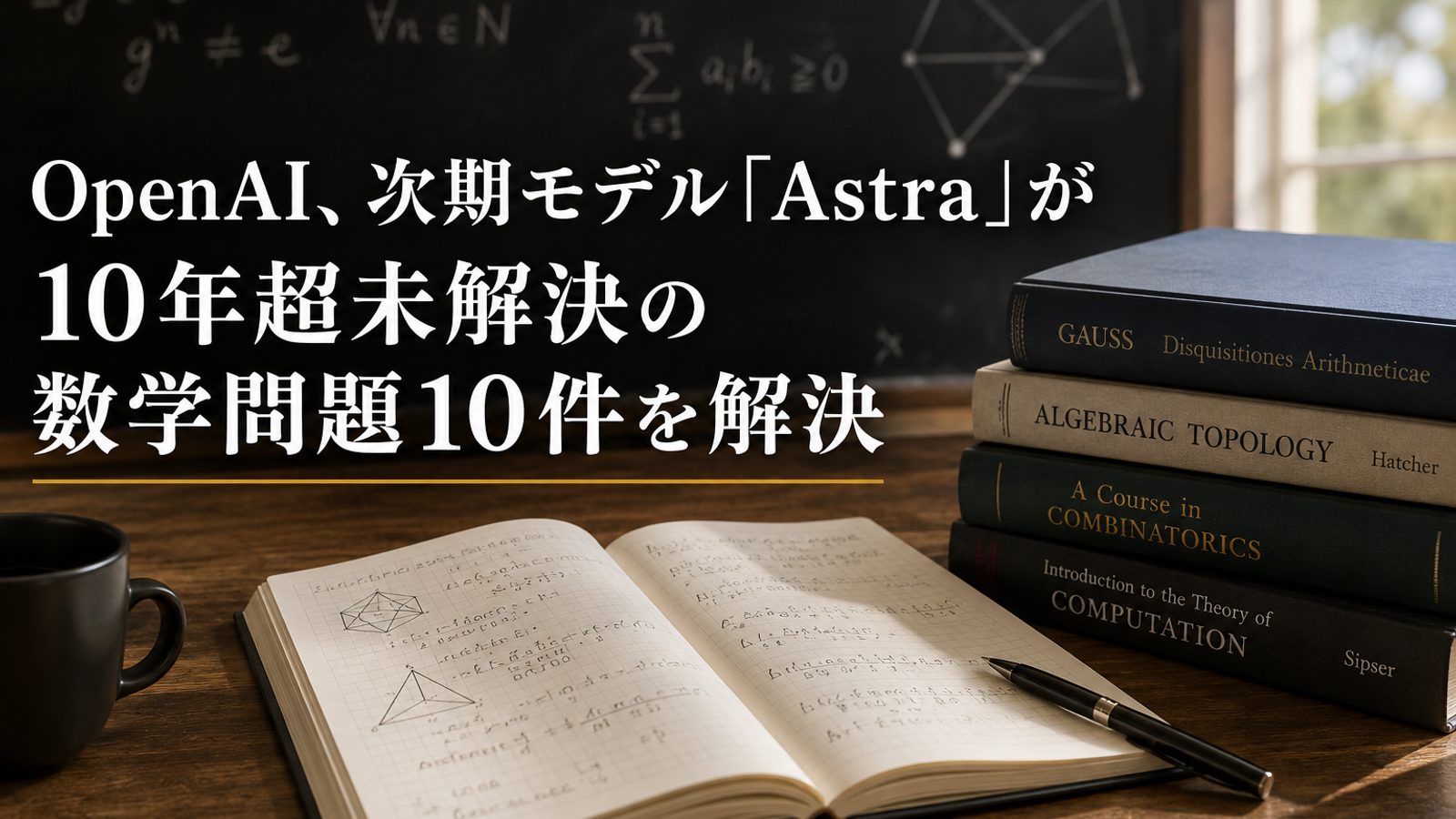 OpenAI、次期モデル「Astra」が10年超未解決の数学問題10件を解決