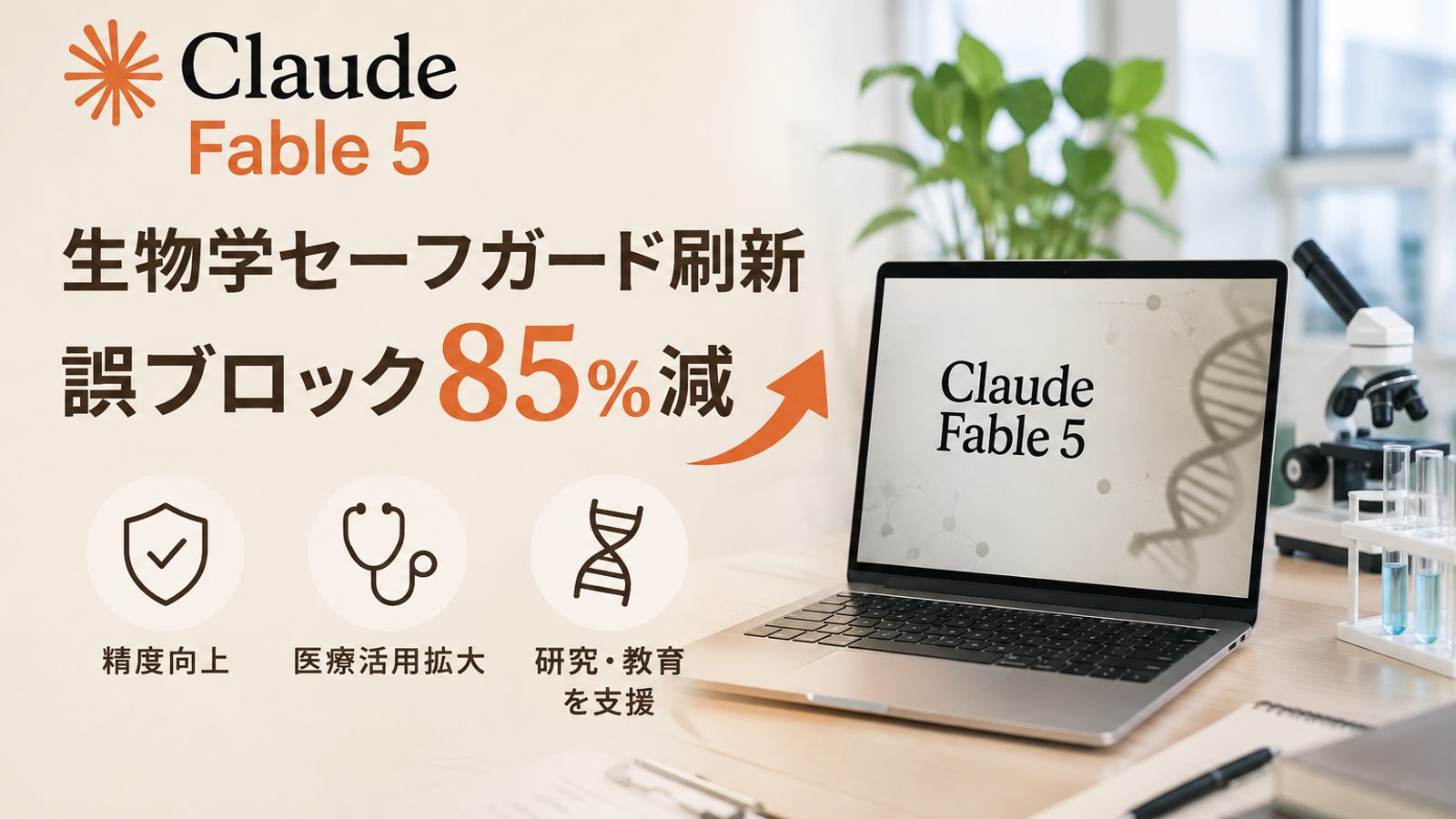 【速報】Claude Fable 5進化 生物学セーフガード刷新で誤ブロック85%減