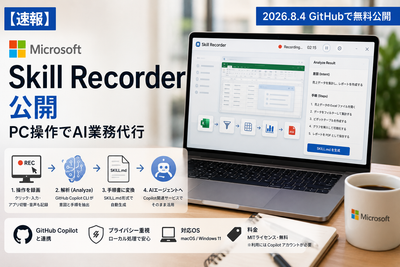 【速報】Microsoft「Skill Recorder」公開 PC操作でAI業務代行