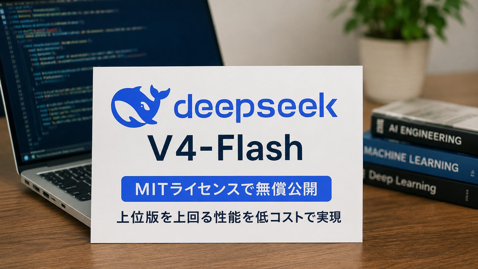 【最新】DeepSeek V4-Flash正式公開、MIT無償で上位版超えの性能